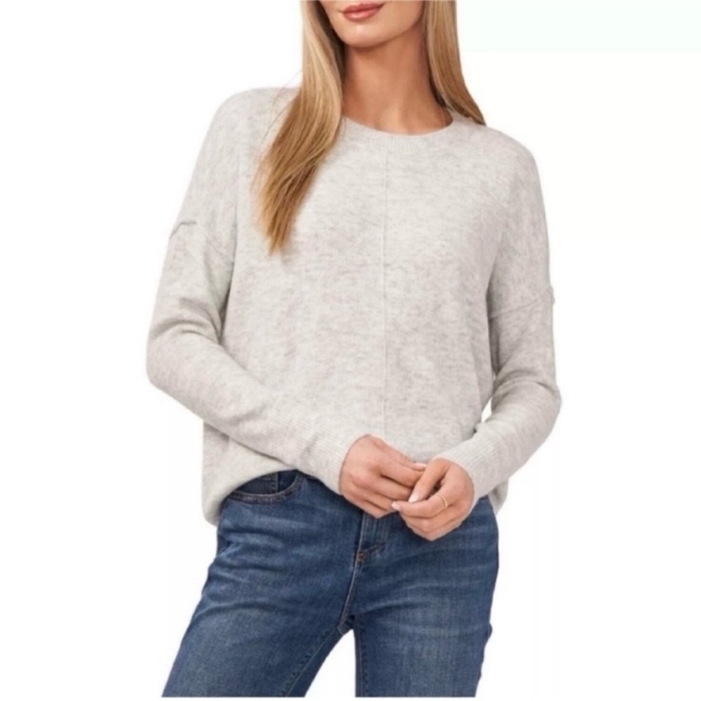 Vince Camuto Cozy Long Sleeve Extend Shoulder Sweater XXL Light Grey Jazz Club